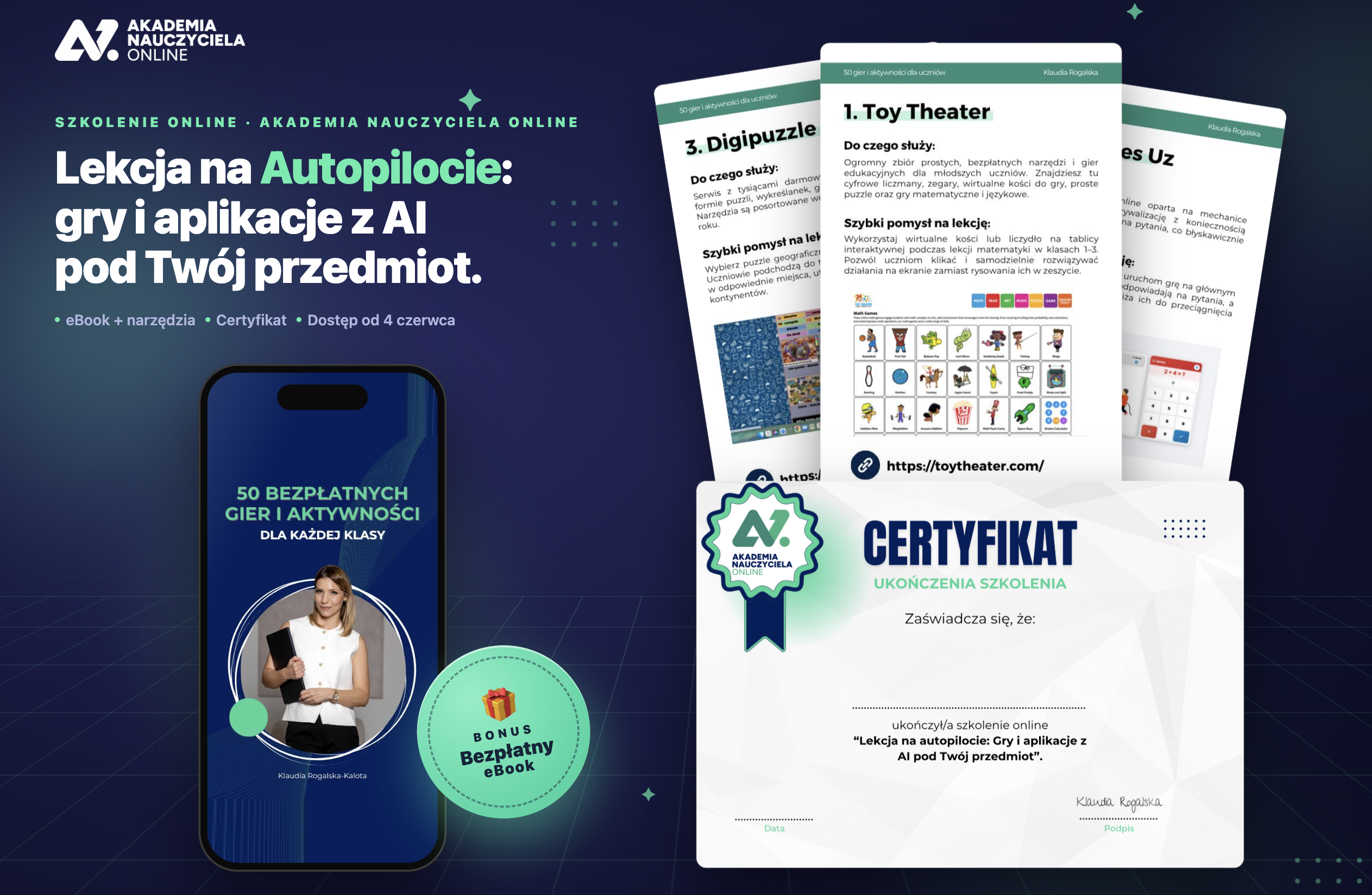 Lekcja na Autopilocie — mockup kursu